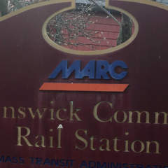 Maryland Area Regional Commuter (MARC) train parking in Brunswick