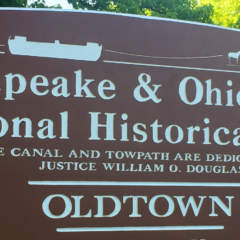 C&O Canal National Historical Park sign for Oldtown