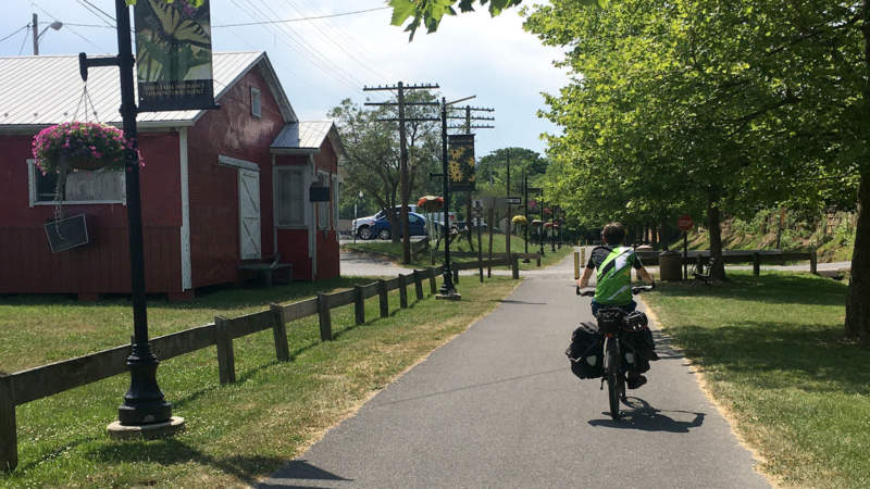 Cyclists on Western Maryland Rail Trail