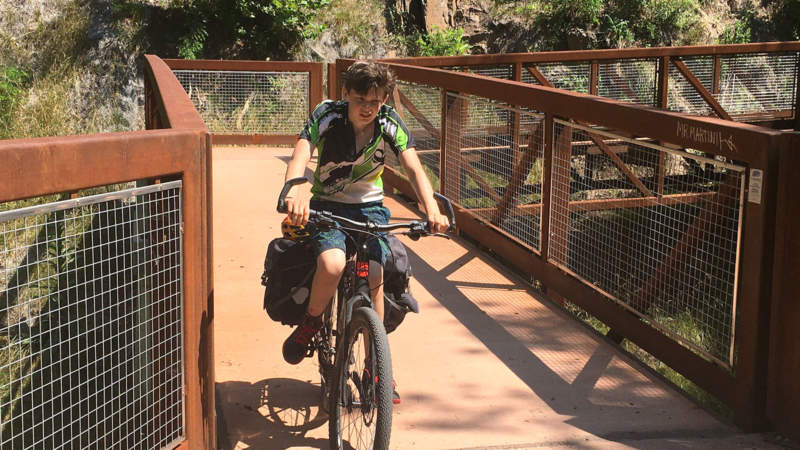 Cyclist on Western Maryland Rail Trail