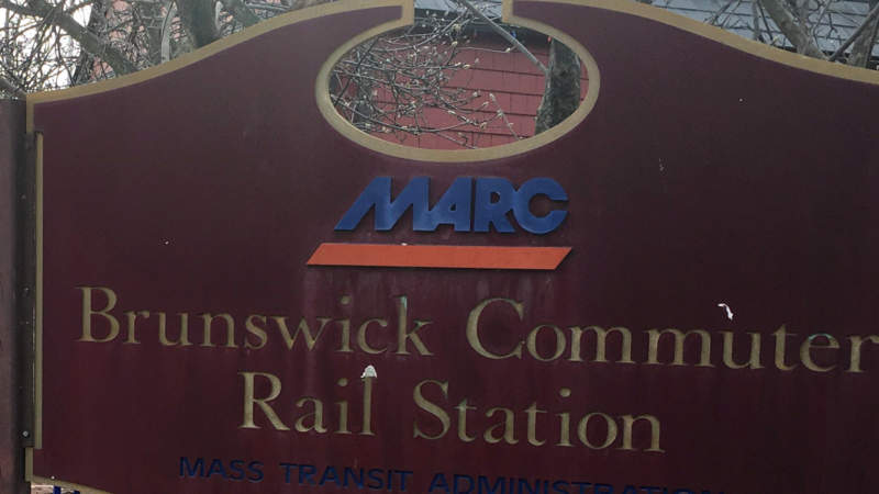 Maryland Area Regional Commuter (MARC) train parking in Brunswick