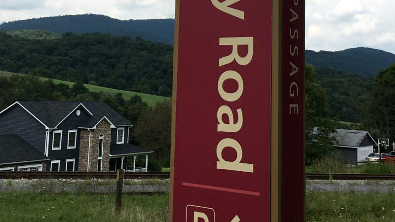 GAP Trail sign at Cash Valley Road near homes