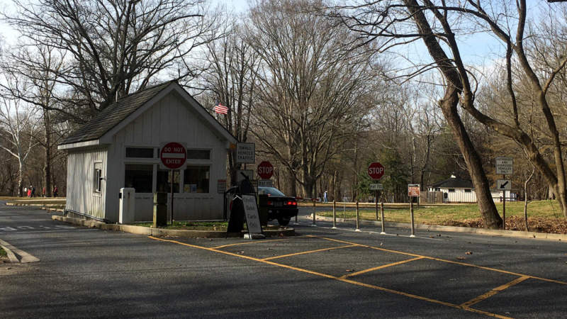 Booth at entrance of Great Falls Park parking lot