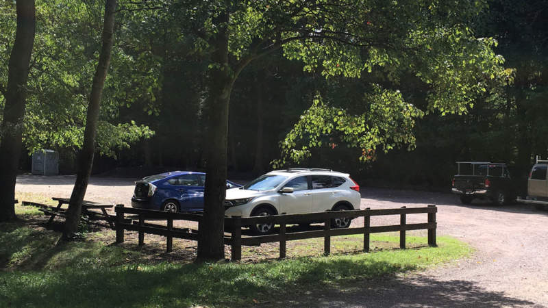 Parking lot with cars in Markelton