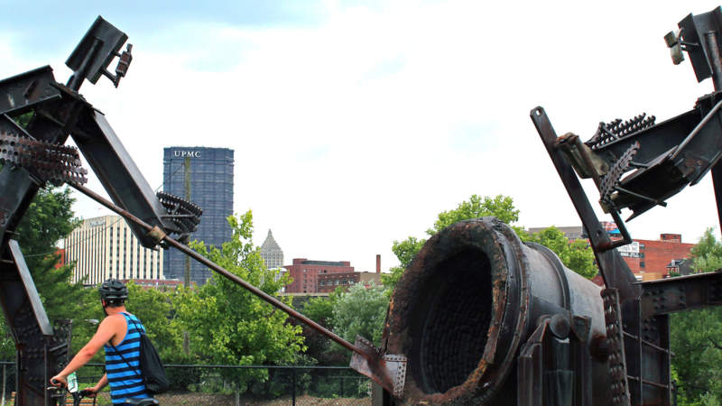 Ironworker Sculptures on Three Rivers Heritage Trail